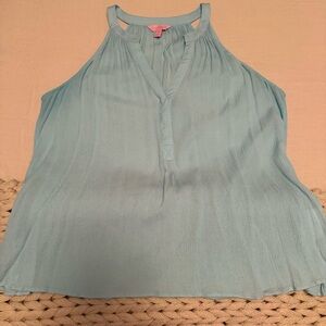 EUC Lilly Pulitzer aqua sleeveless top, sz XL